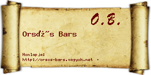 Orsós Bars névjegykártya